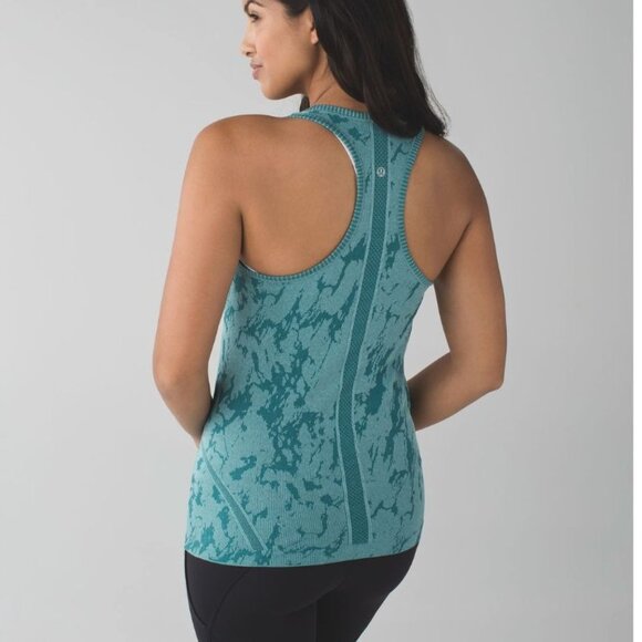 Lululemon Swiftly Tech Racerback Tank Heathered Forage Teal Size 6 Lightweight - Picture 2 of 7